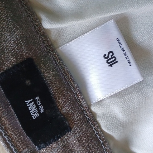 Express High-waisted Skinny Silver Metalic Pants, 10S, 24" Inseam - Picture 3 of 7